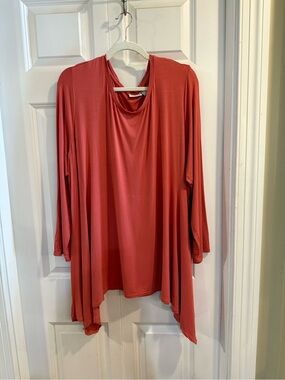 LOGO by Lori Goldstein Draped Tunic in Coral